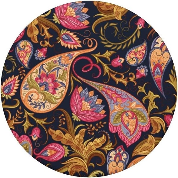 Colorful Paisley Flowers Seamless Pattern Watercolor unique PopSockets PopGrip - Picture 3 of 3